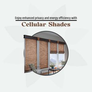Image of cellular shades installed in a window, showcasing privacy and energy efficiency.