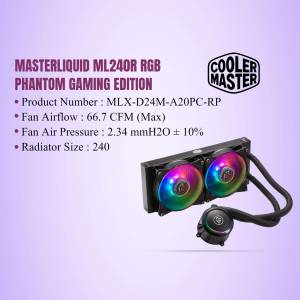 Cooler Master MasterLiquid ML240R RGB Phantom Gaming Edition Liquid CPU Cooler