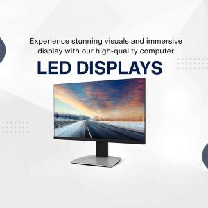 LED computer display showing a vibrant landscape image