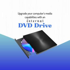 Image of a black external DVD drive with a disc partially ejected.