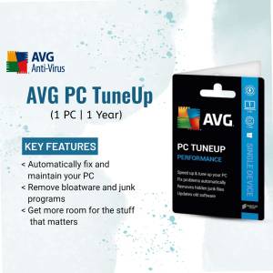 AVG PC TuneUp software package for one PC, one year subscription