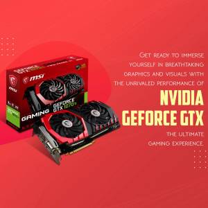 MSI GeForce GTX 1070 Gaming X graphics card on a red background