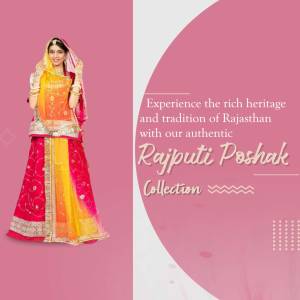 Woman in traditional Rajputi Poshak, showcasing Rajasthani heritage.