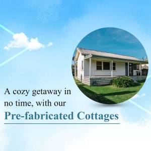 Prefabricated Cottage Getaway Graphic For Pinterest
