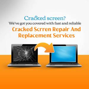 Laptop screen repair service with before and after image