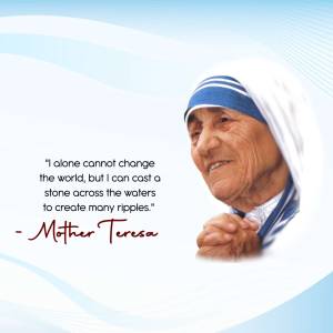 Portrait of Mother Teresa with a motivational quote