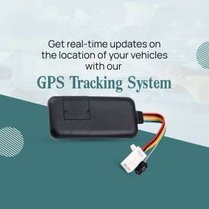GPS tracking device with text promoting real-time vehicle location updates