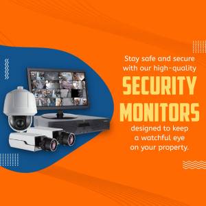 Image of security monitors and camera system for home or business protection