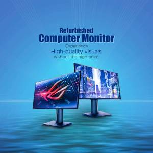 Two refurbished computer monitors with vibrant displays