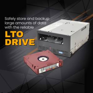 LTO Drive with data tape for secure data backup