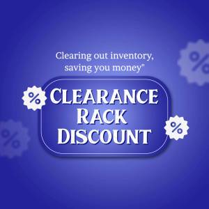 Image advertising a clearance rack discount with percentage off symbols.