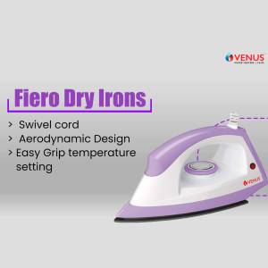 Venus Fiero Dry Iron with features listed