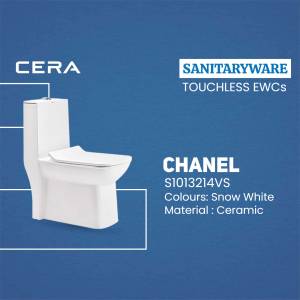 White Cera Chanel Touchless EWC S1013214VS toilet