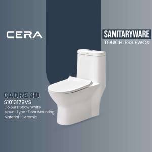 White Cera Cadre 3D touchless EWC toilet with floor mounting