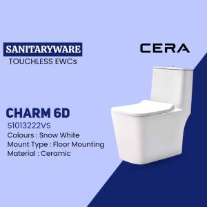 Cera Charm 6D Touchless EWC in Snow White color