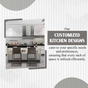 Modern kitchen design with island and bar stools