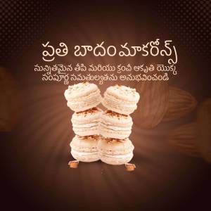 Stack of macarons with nuts and a textured background