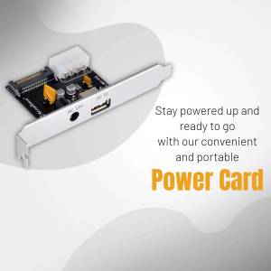 Close-up of a Superstone Power Card with text promoting its portability and reliability.