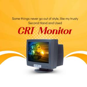 Vintage CRT Monitor Social Media Post For WhatsApp
