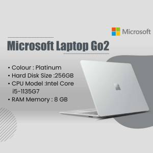 Microsoft Laptop Go 2 in Platinum color with specifications