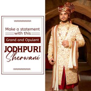 Grand And Opulent Jodhpuri Sherwani Design For Pinterest