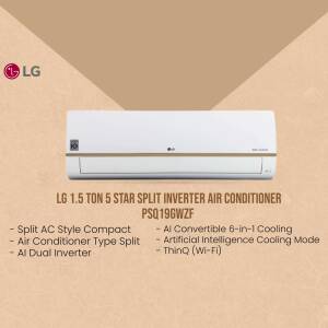 LG 1.5 Ton 5 Star Split Inverter Air Conditioner PSQ19GWZF