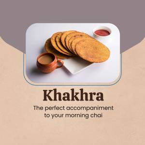 Stack of Khakhra with tea and a side of chutney