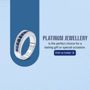 Close-up of a platinum ring with sapphire stones