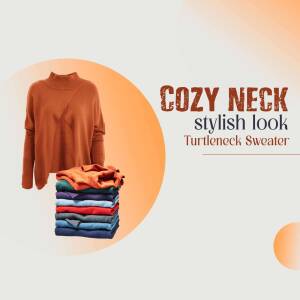 Cozy Neck Turtleneck Sweater Promotional Banner For LinkedIn