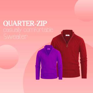 Quarter-Zip Sweater Collection Poster For Instagram