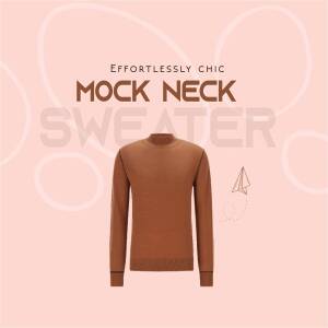 Effortlessly Chic Mock Neck Sweater Social Media Post For Pinterest