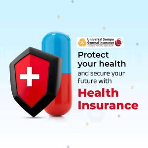 Image depicting health insurance protection with a shield and pills.