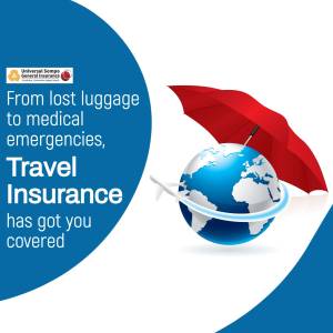 Image depicting travel insurance with a globe and umbrella