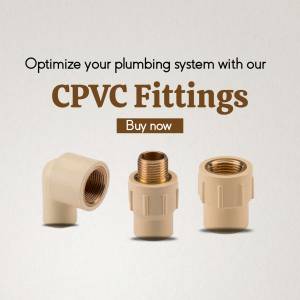 CPVC plumbing fittings - elbow, threaded adapter, and coupling