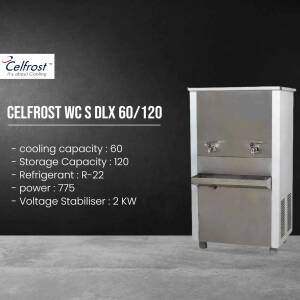 Stainless steel Celfrost water cooler with taps