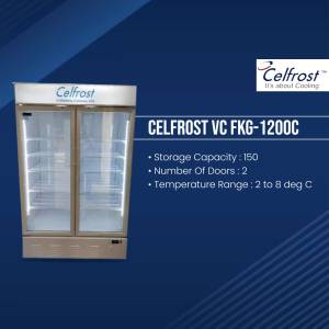 Celfrost VC FKG-1200C commercial refrigerator with glass doors
