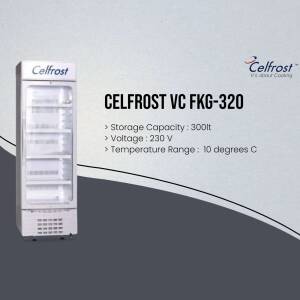 Celfrost VC FKG-320 commercial refrigerator with specifications