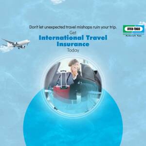 Advertisement for International Travel Insurance by HDFC Ergo
