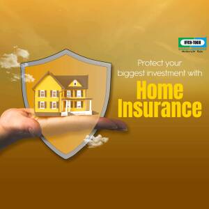 Hand holding a shield with a house inside, representing home insurance.