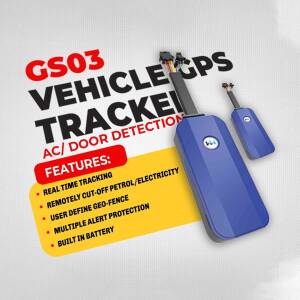 GS03 Vehicle GPS Tracker with features listed