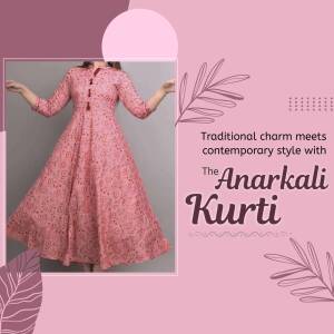 Woman wearing a pink floral Anarkali Kurti