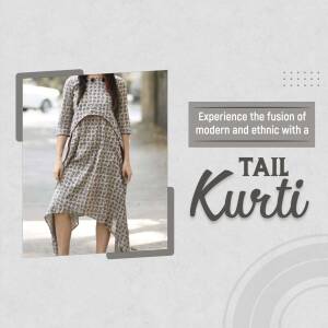 Woman wearing a Tail Kurti with a modern and ethnic design.