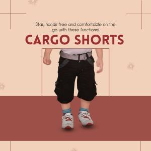 Cargo Shorts Advertisement Promotional Banner For WhatsApp