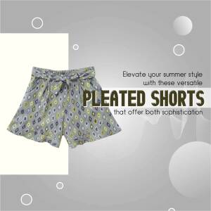 Pleated Shorts Summer Style Business Poster For Threads