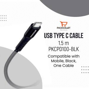 Black USB Type C cable for mobile phones