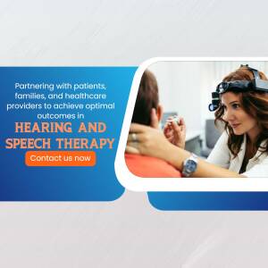 Audiologist assisting a patient with hearing test