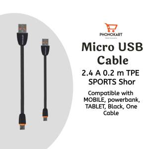 Black Phonokart Micro USB Cable with retail packaging