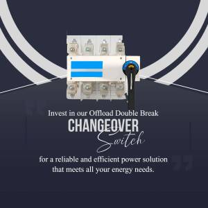 Image of an Offload Double Break Changeover Switch with promotional text.