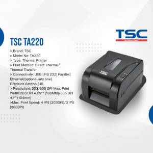 TSC TA220 Thermal Label Printer - Black and Blue Design
