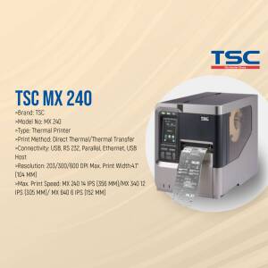 TSC MX 240 Thermal Printer - Industrial Label Printing Solution